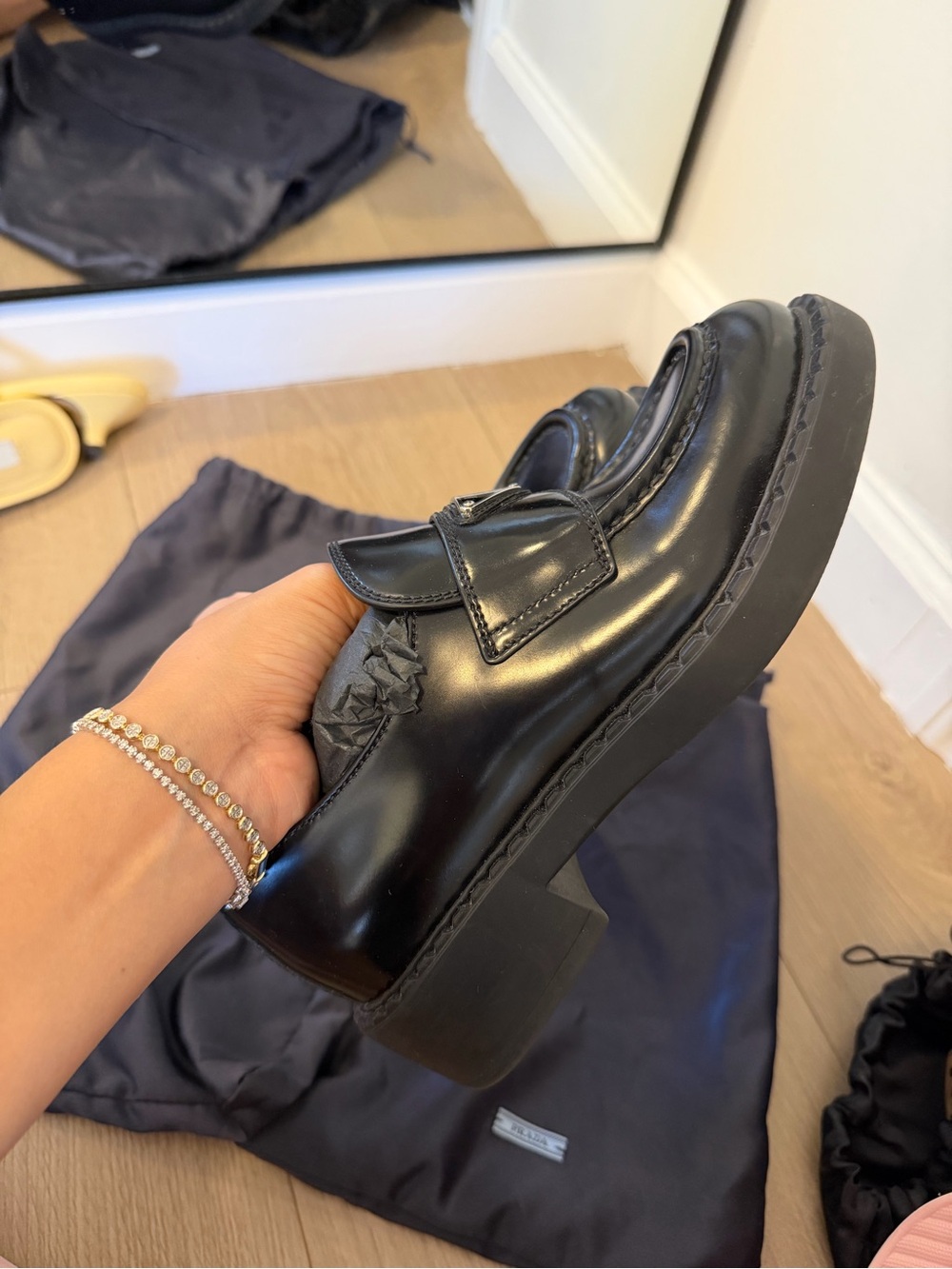 Prada Black Patent Leather Loafers - Picture 3 of 5